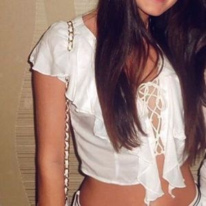 white crop top